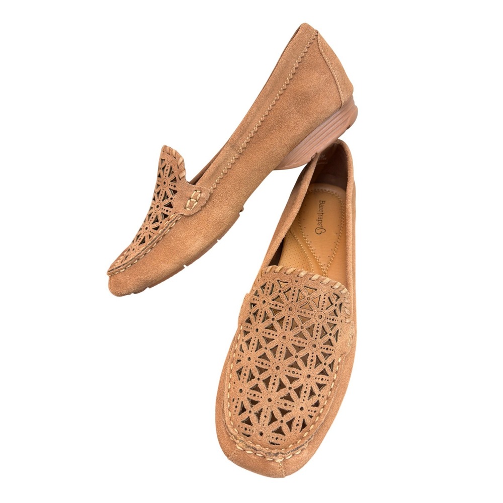 BareTraps Olanna Camel Suede Laser Cut Loafers Size 10M